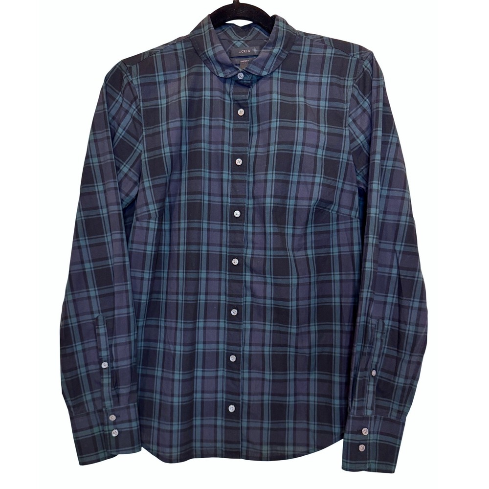 J.Crew Perfect Fit Tartan Plaid Shirt Size 6 Christmas Holiday Preppy‎ Cabincore